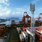 Containers and cranes on docks