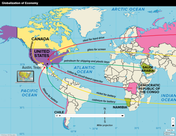 Map of world global economy