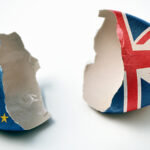 Symbolism of the Brexit referendum -- the two halves of a cracked eggshell