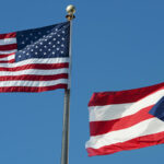 flags of the USA and Puerto Rico