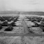 Topaz, Utah. A panorama view of the Central Utah Relocation Center, taken from the water tower.