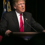 Donald Trump speaking to supporters during the 2016 Republican presidential primary, Atlanta, Georgia.