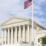 Full-length view of the United States Supreme Court building in Washington, D.C.