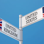 United States United Kingdom High Resolution Sign Flags Concept