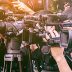 large number of press and media reporter in broadcasting event